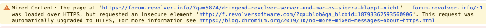 Safari Fehler MixedContent Revolver Support Forum